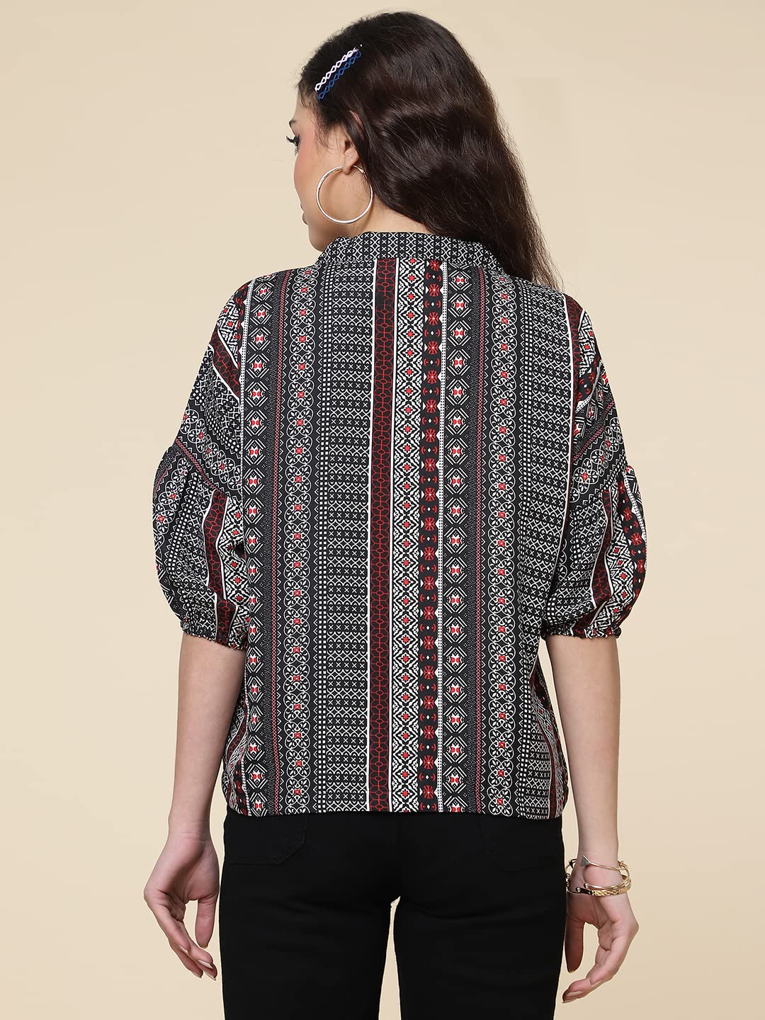 TURRITOPSIS Women's Printed Half Sleeve Oversized