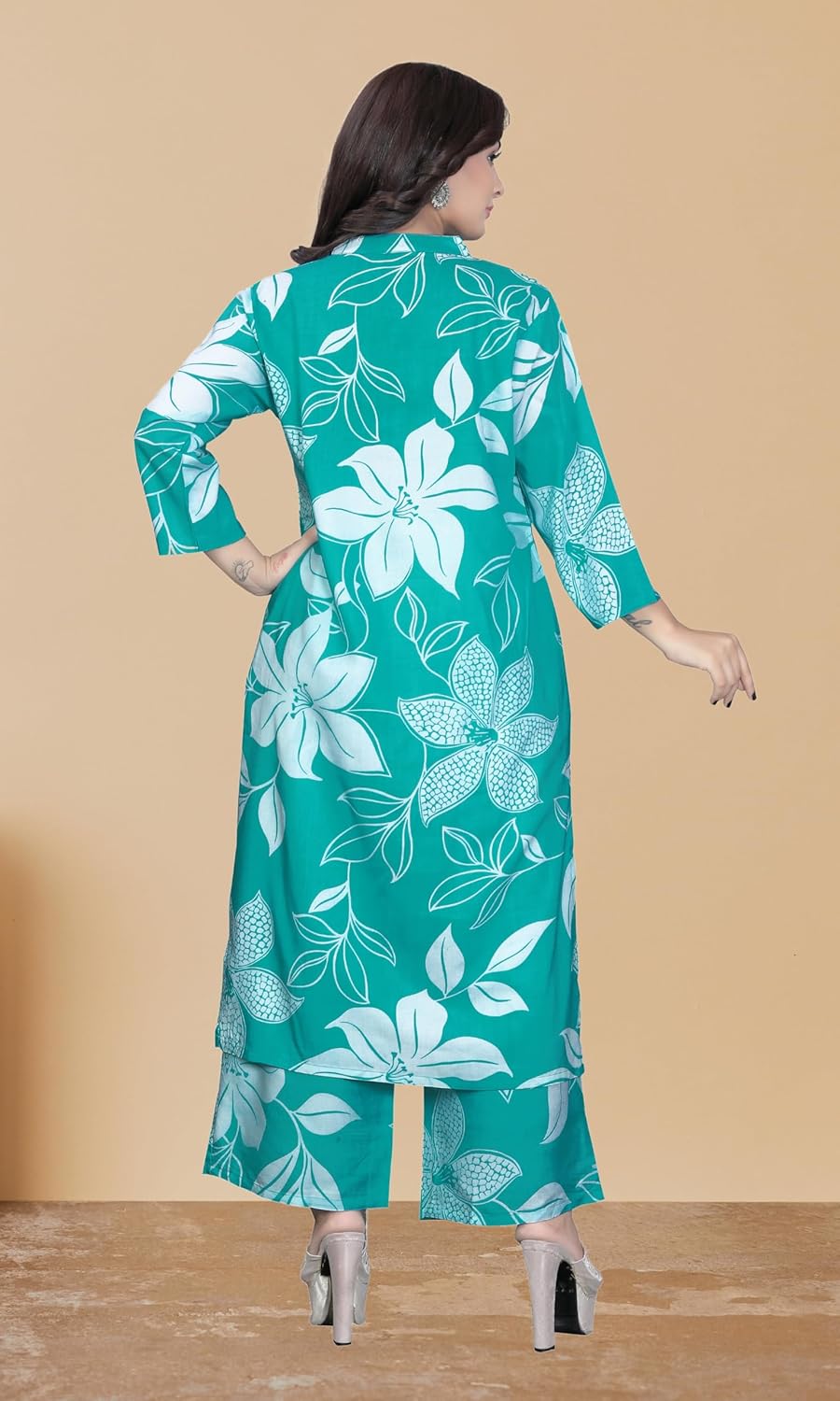 Women's Rayon Viscose Floral Print Kurta Palazzo