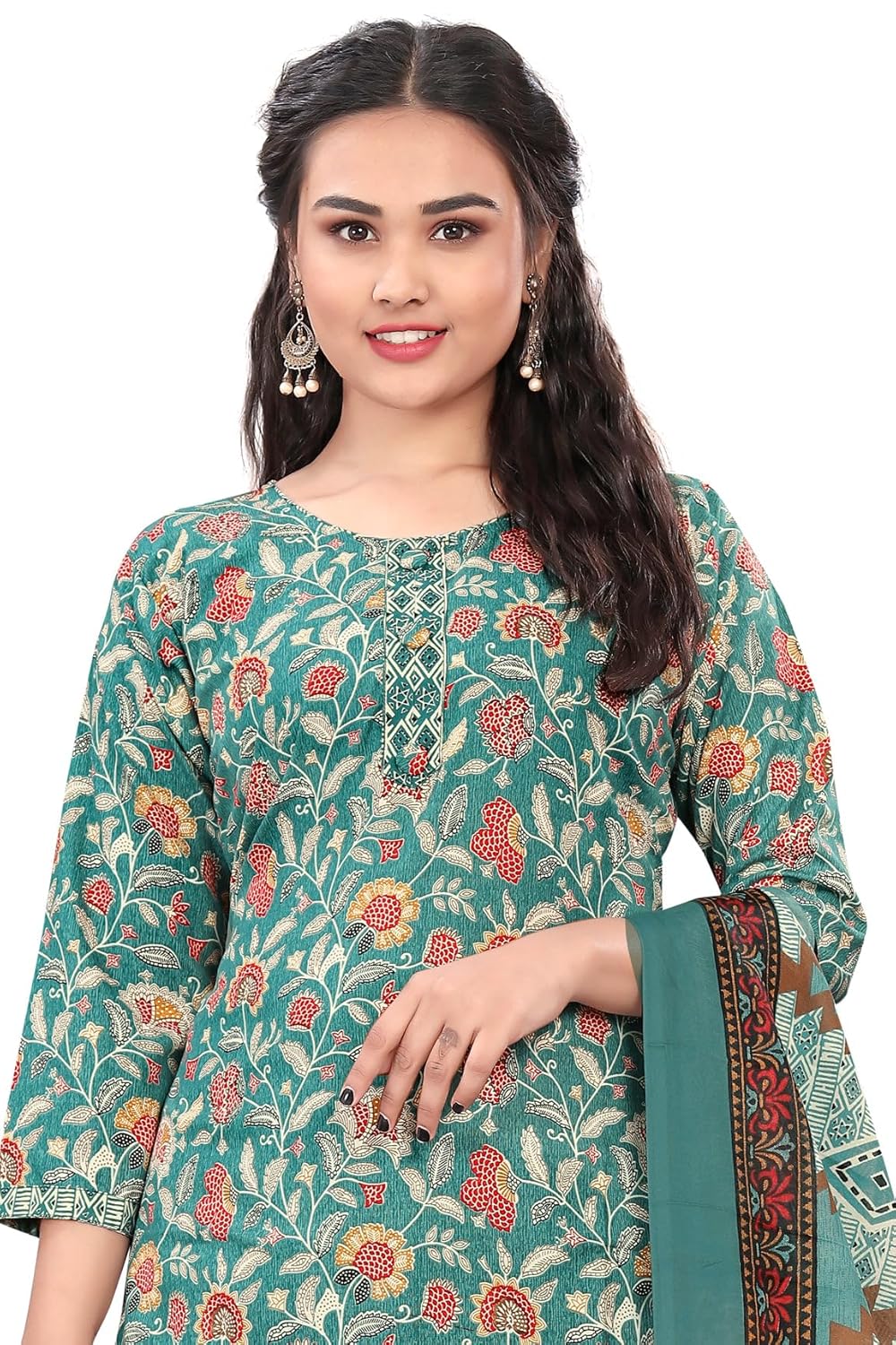 Rajnandini Women Brown Cotton Printed Ready To Wear