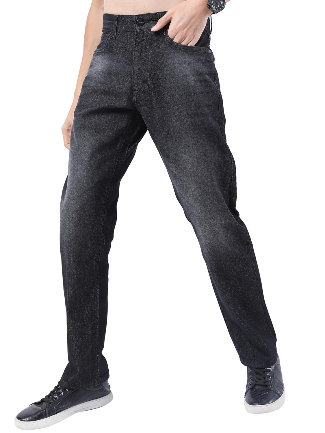 KETCH Men's Straight Fit Mid Rise Jeans (Stretchable)