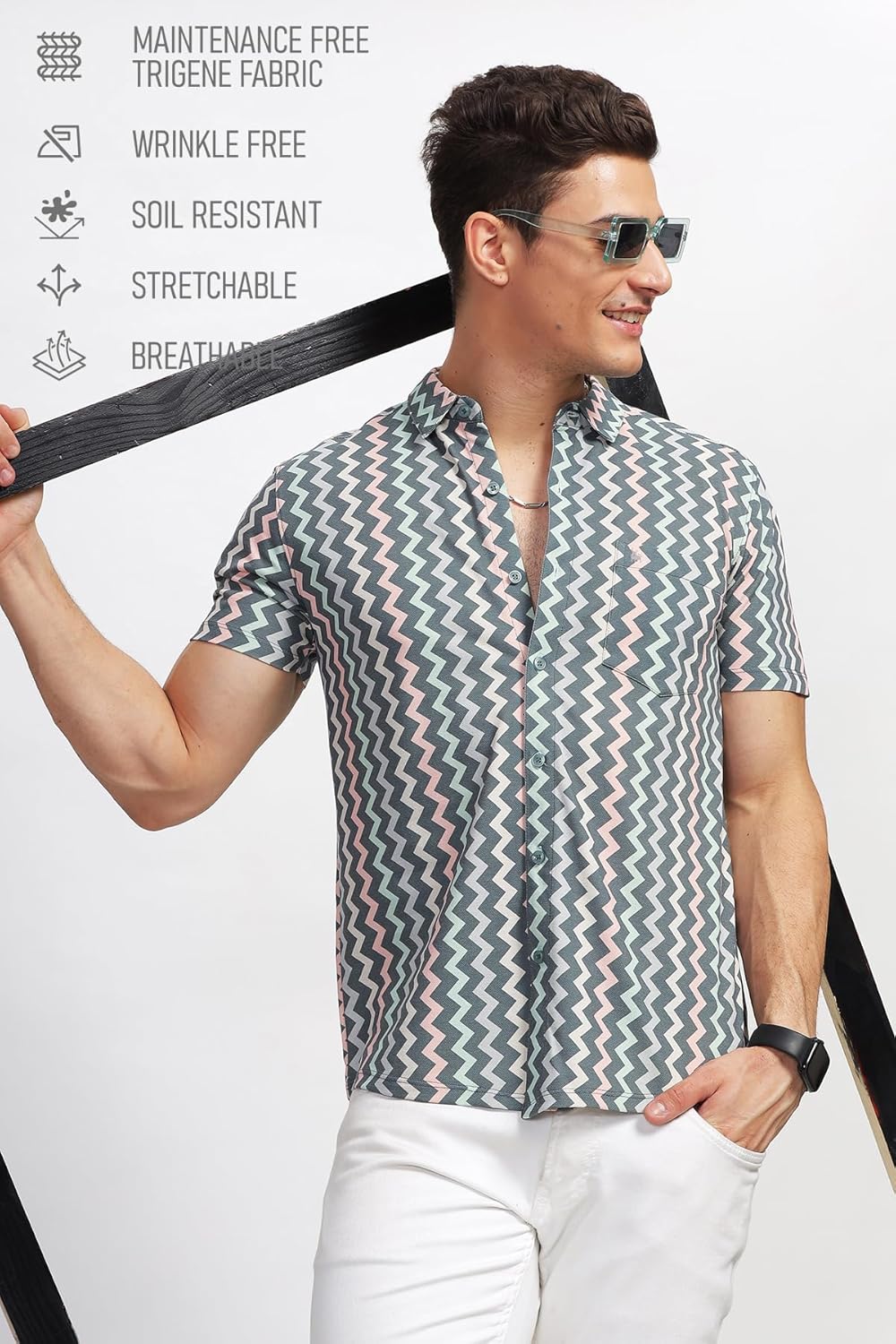 BULLMER Trendy Regular Fit Printed Causal Shirt for Men