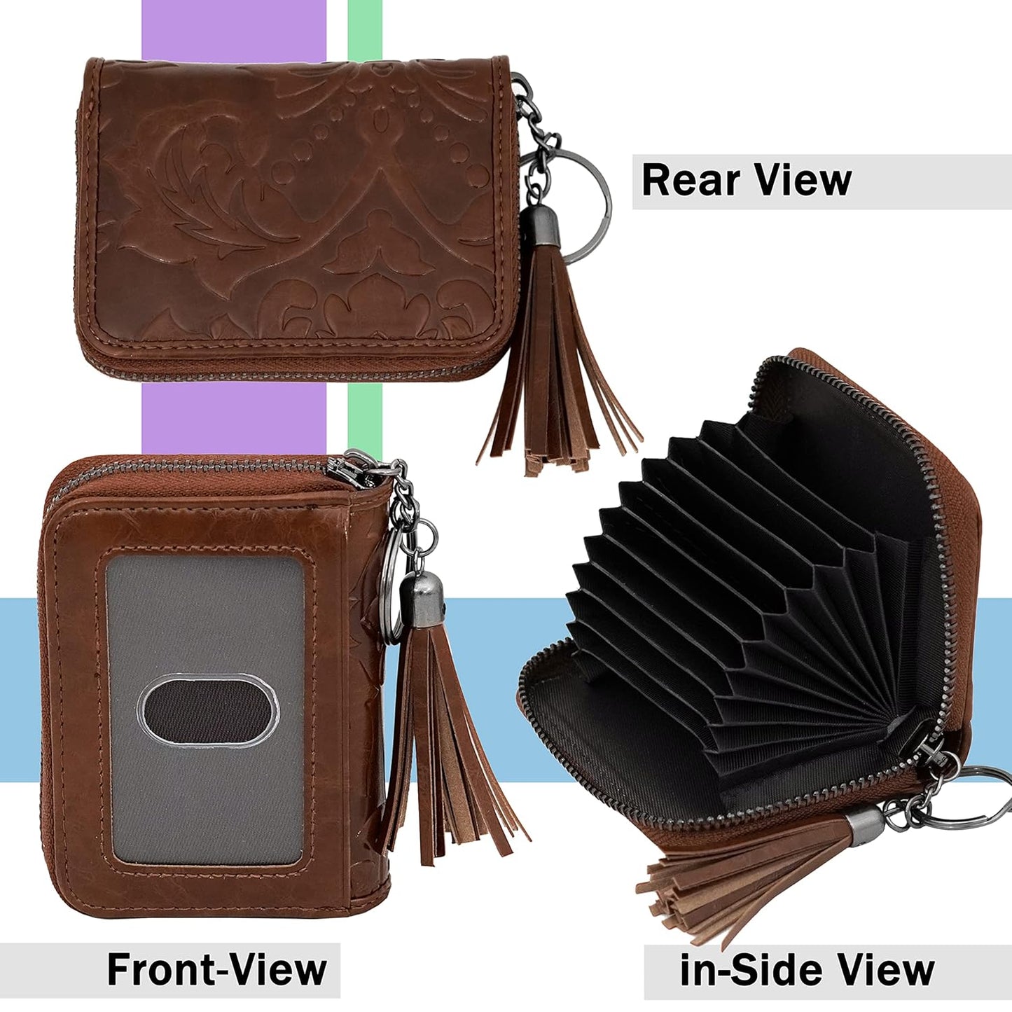 Storite PU Leather 9 Slot Vertical Credit Debit Card