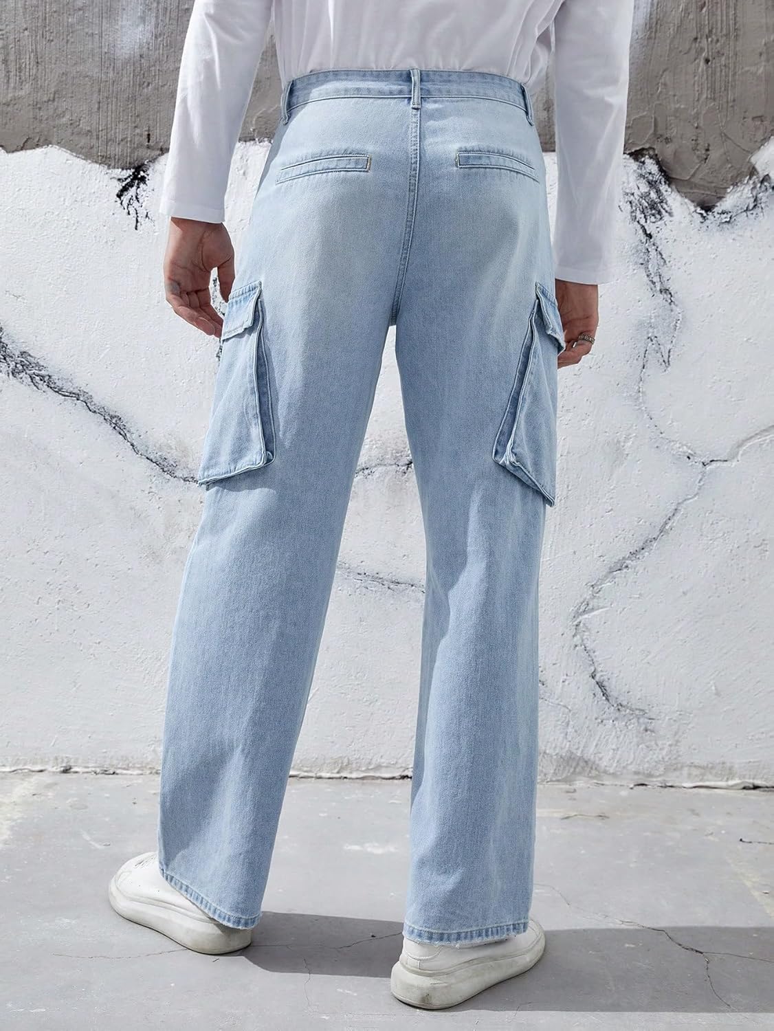 KOTTY Mens's Trendy Denim Cargo Jeans