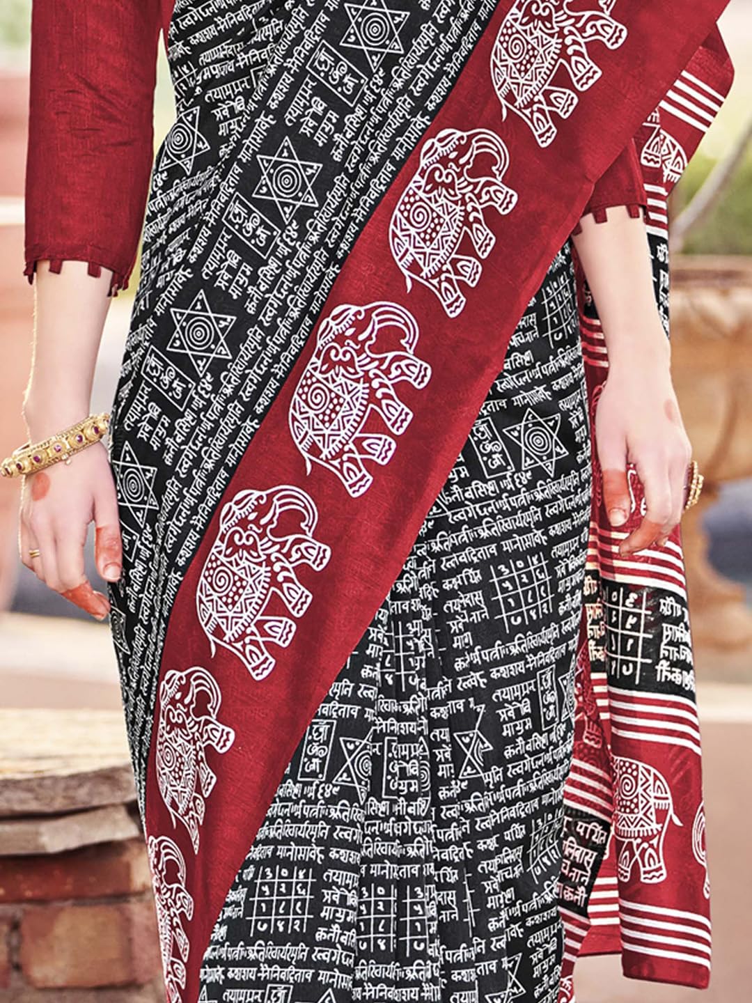Women's Bhagalpuri Silk Ethnic Motif Printed Saree