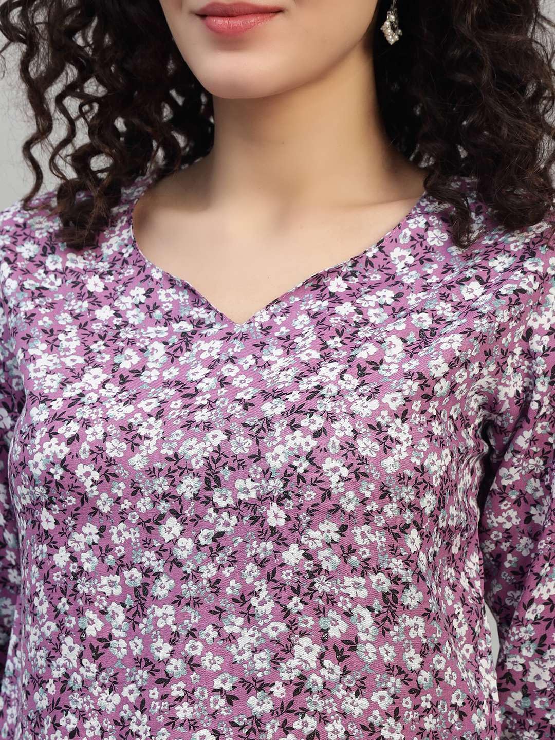 VEERSTOW Women's Cotton Short Kurti 3/4 Sleeve