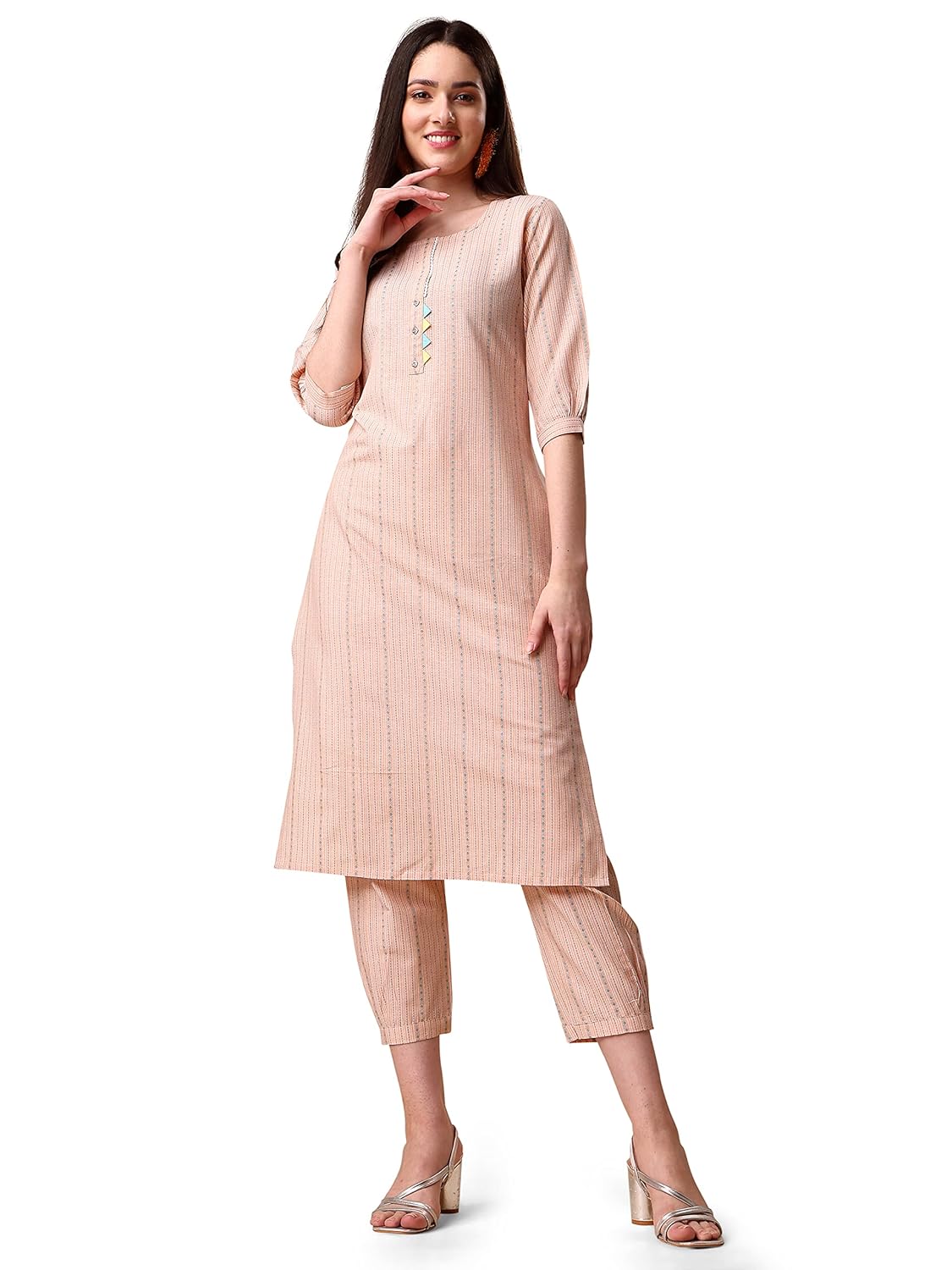 EthnicJunction Women's Cotton Woven Striped Summe