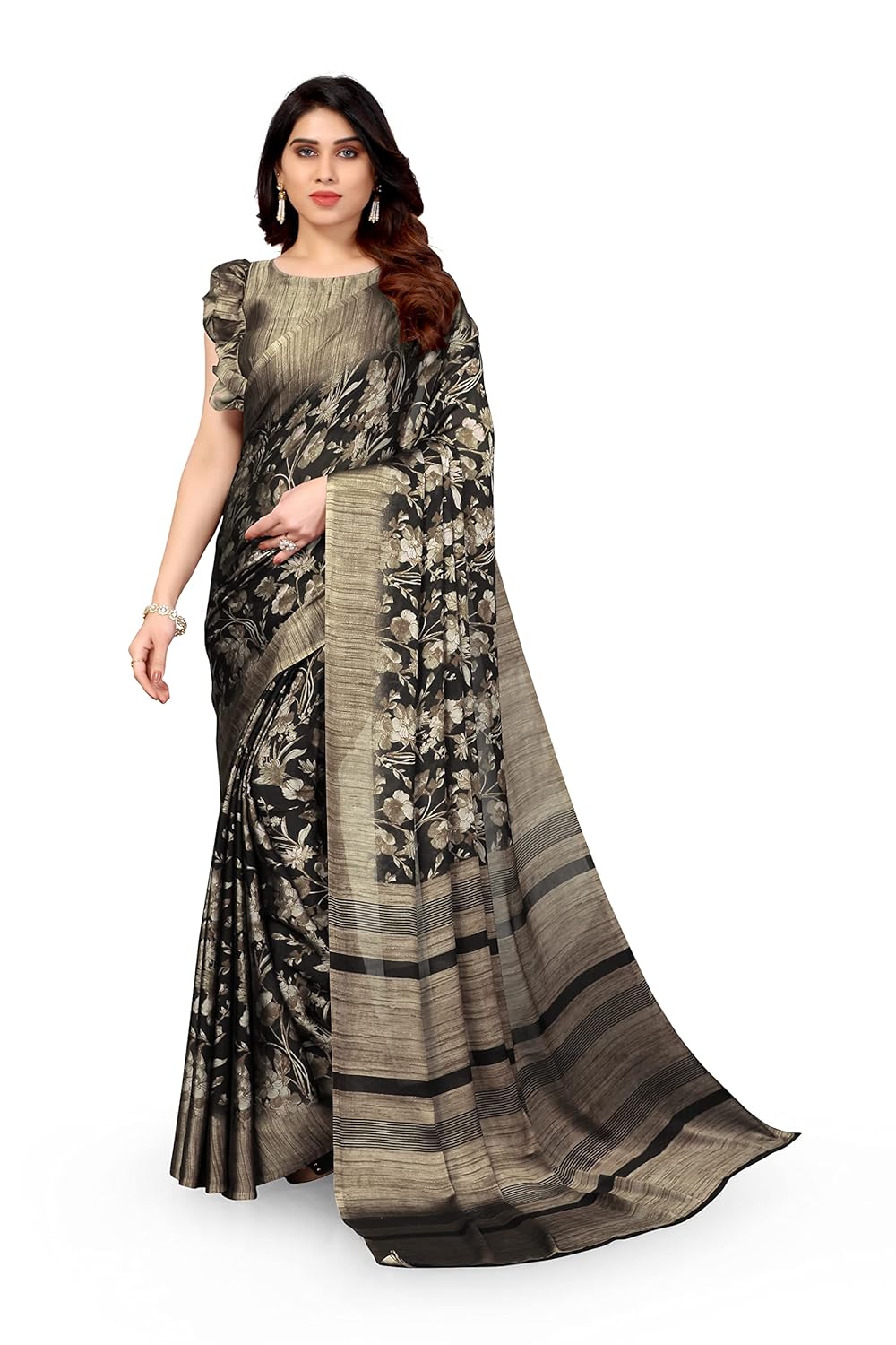 Women's Printed Saree with Blouse Piece
