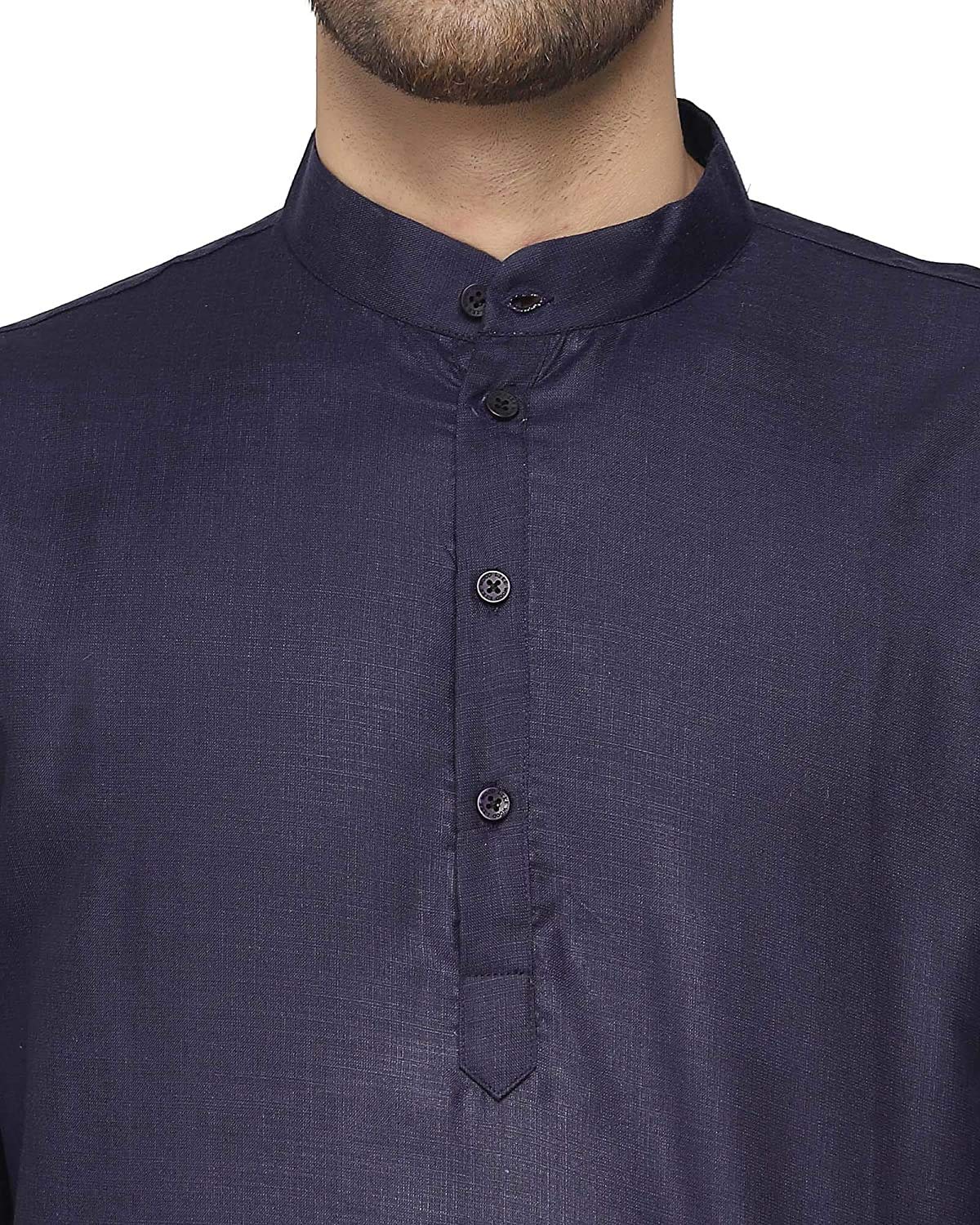 Enmozz Men's Plain Solid Cotton Blend Kurta