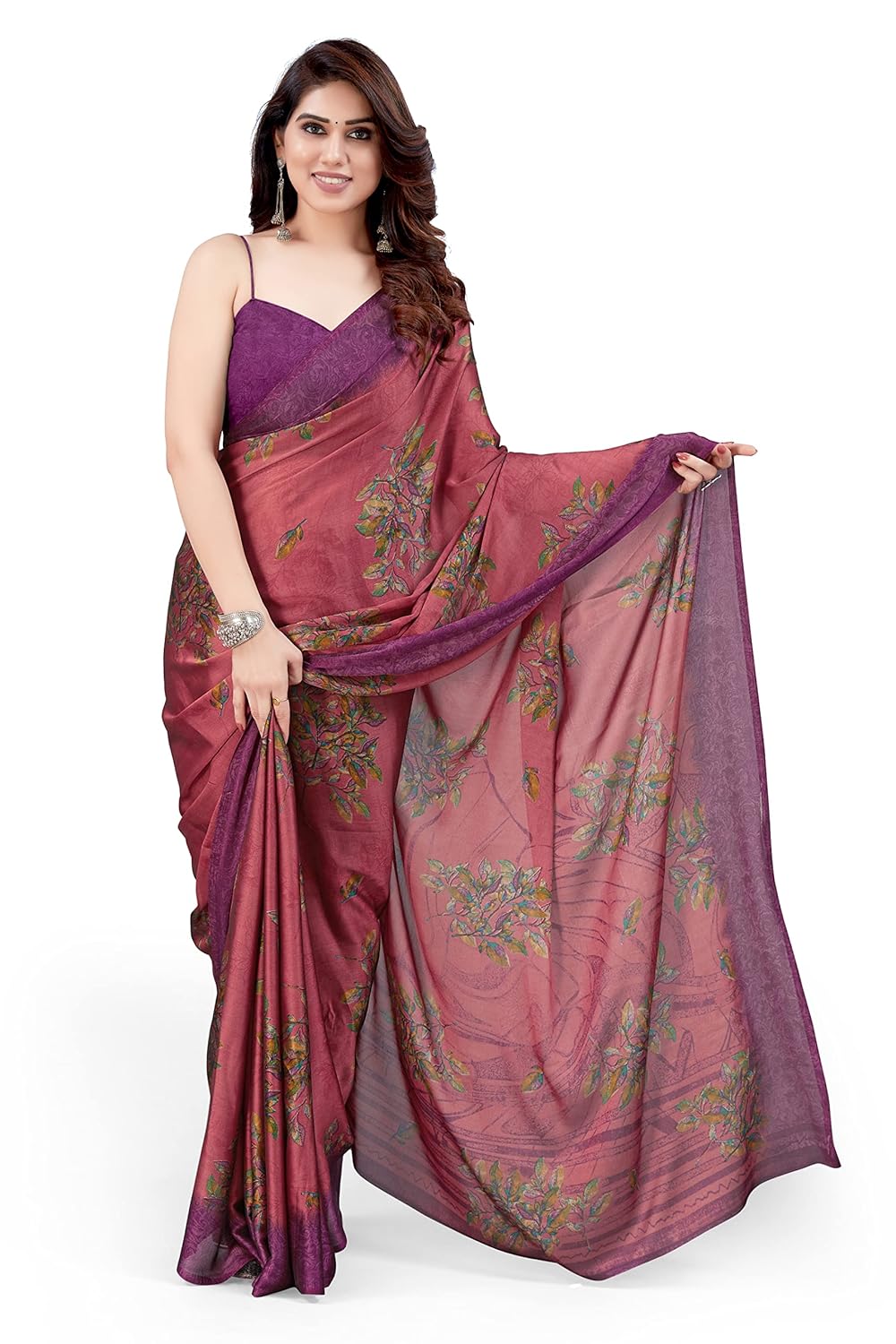 Women's Stylish Chiffon Print Saree with Blouse Piece
