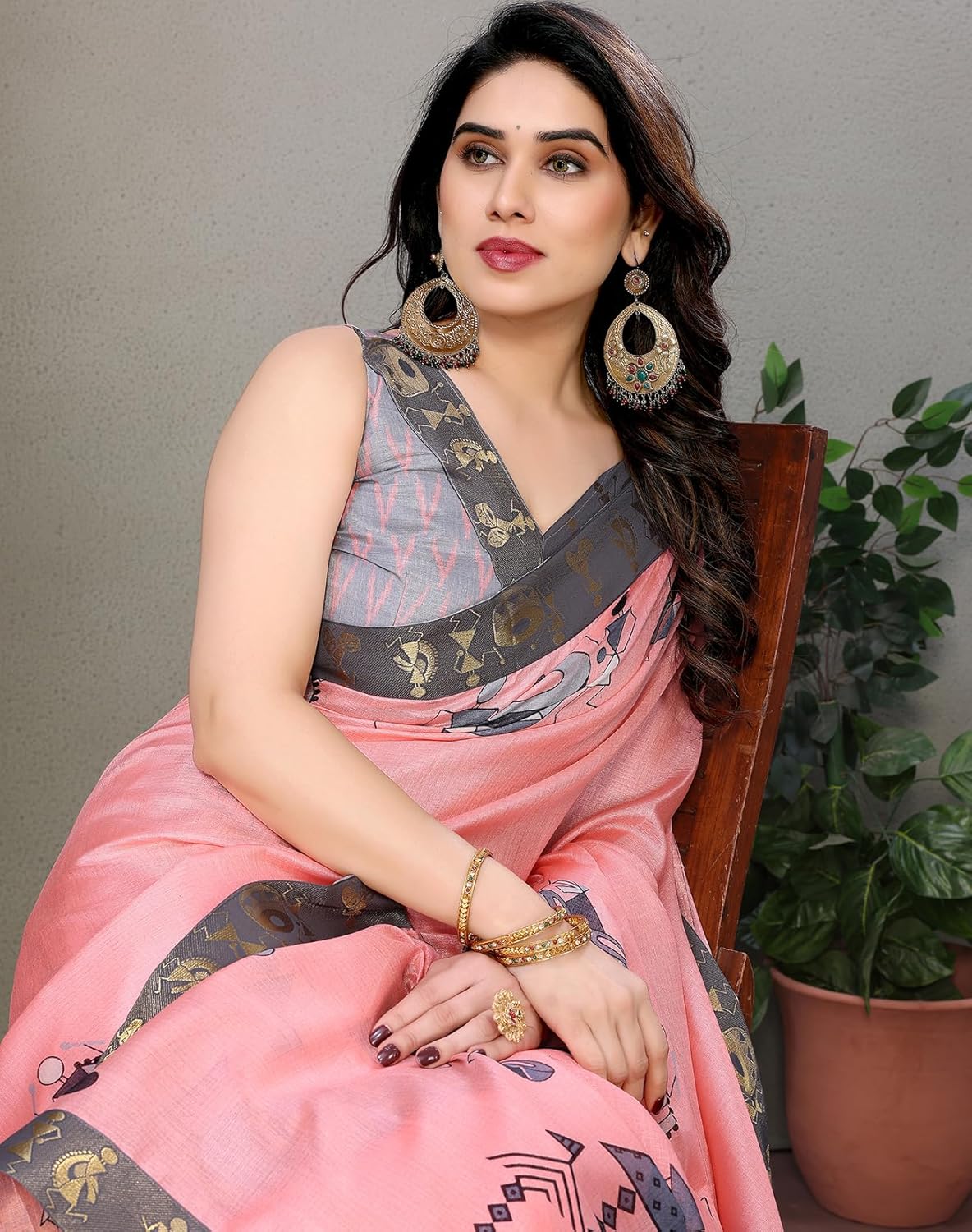 Yashika Women's Printed Kalamkari Art Silk Saree