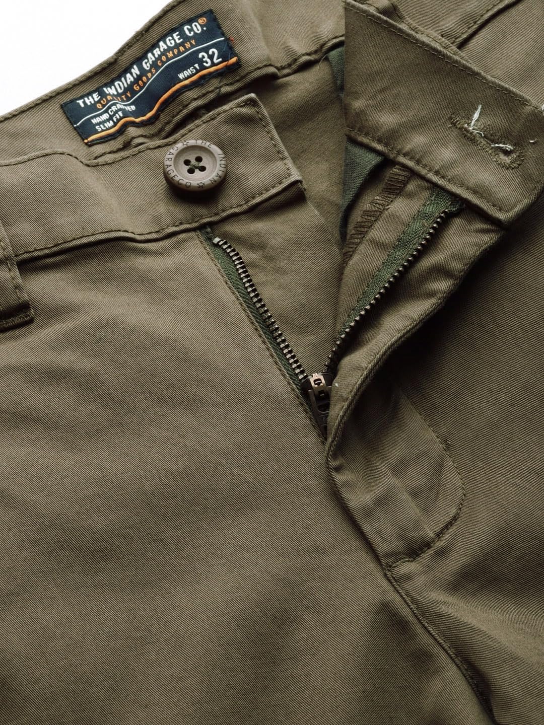 The Indian Garage Co Men's Slim Fit Mid Rise Cargo Pant