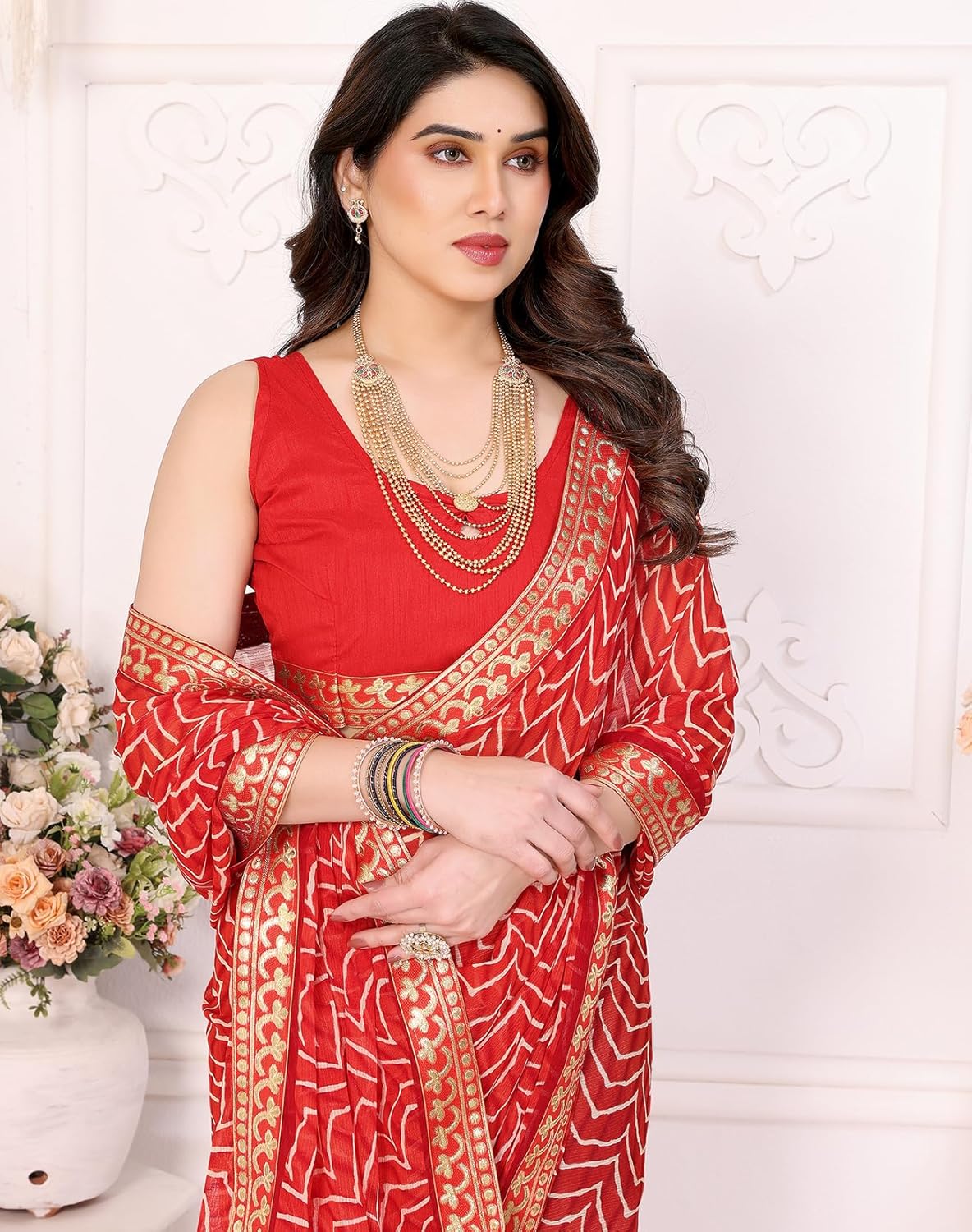 Yashika Women's Printed Georgette Printed Saree