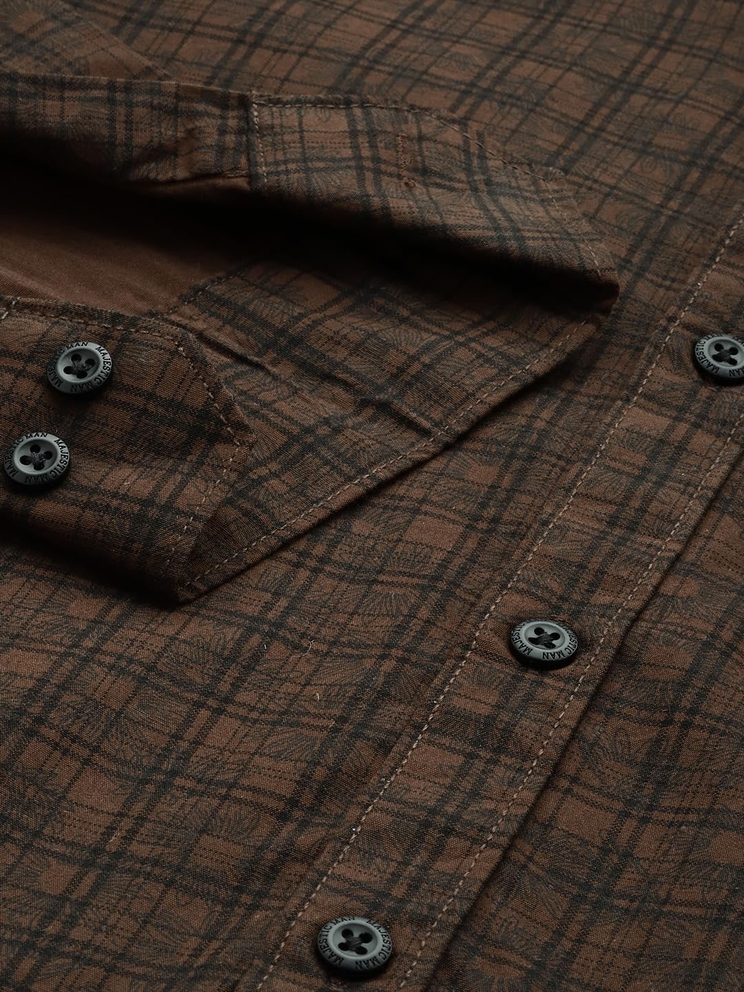 Majestic Man Cotton Checkered Slim Fit Casual Shirt