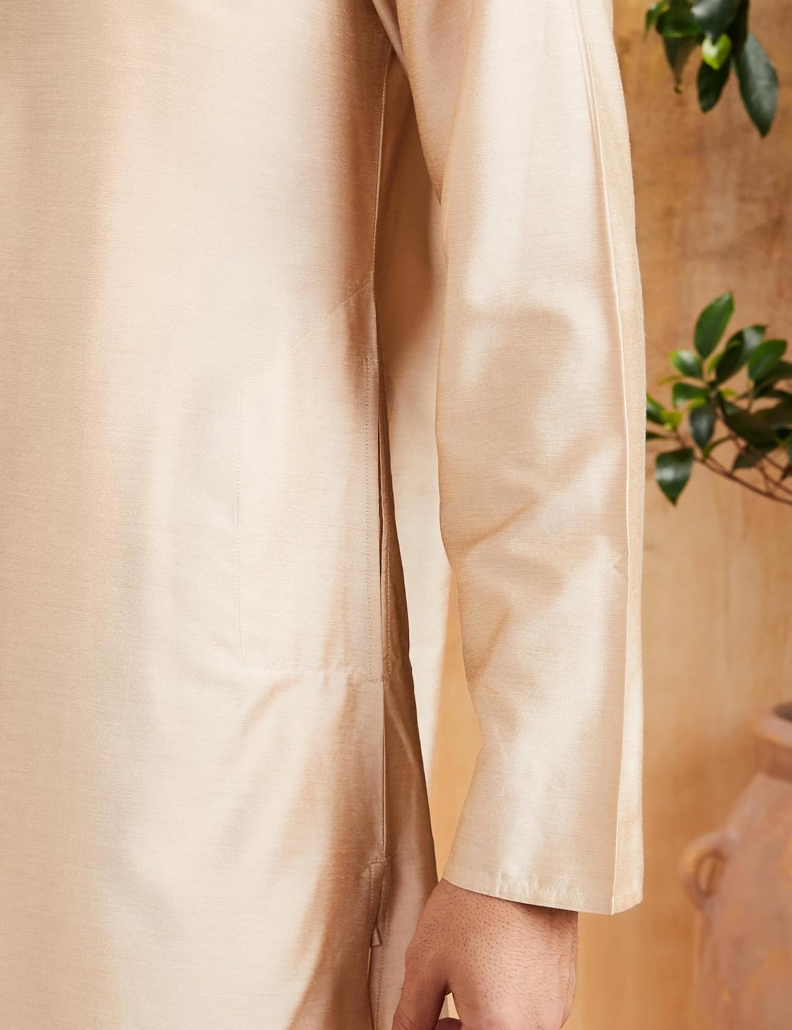 Symbol Men's Rayon Blend Festive Solid Long Kurta (Regular Fit)