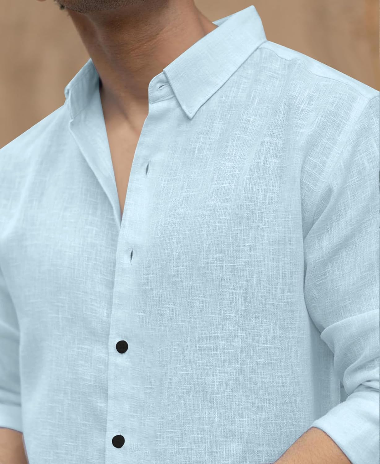 Men's Solid Linen Cotton Shirt | Casual | Plain
