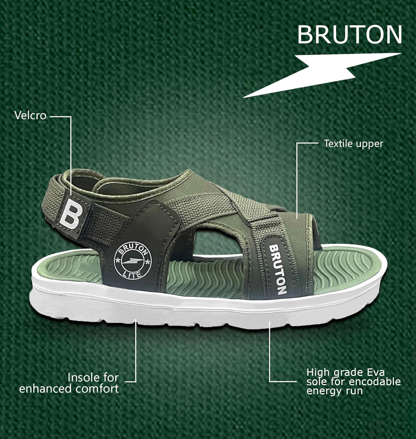 BRUTON Sandals for Men's | Light Weight, & Trendy