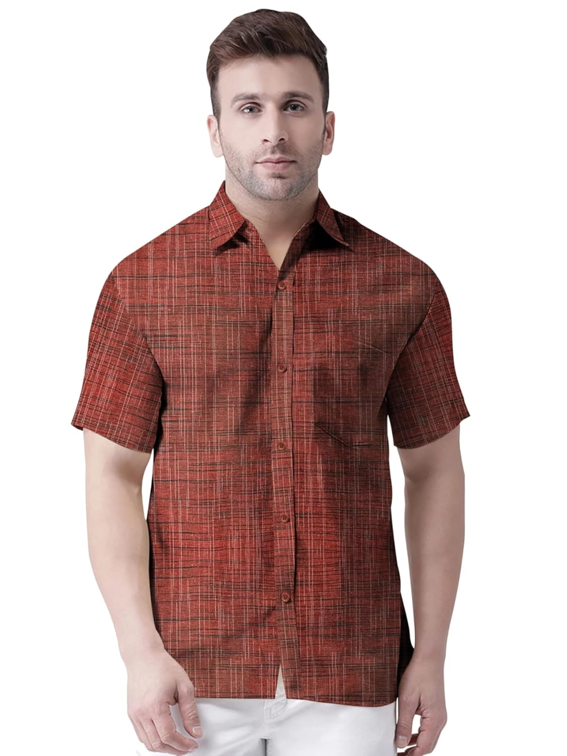 Men's Pure Khadie Cotton Regular Fit Half Sleeves
