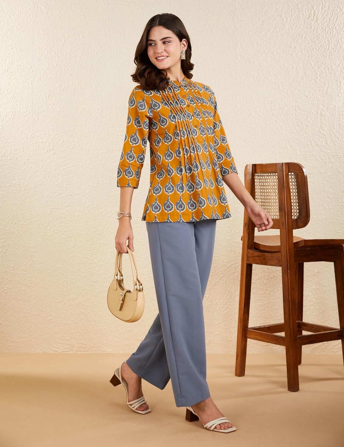 Myx Women's Cotton Printed A-line Short Kurti