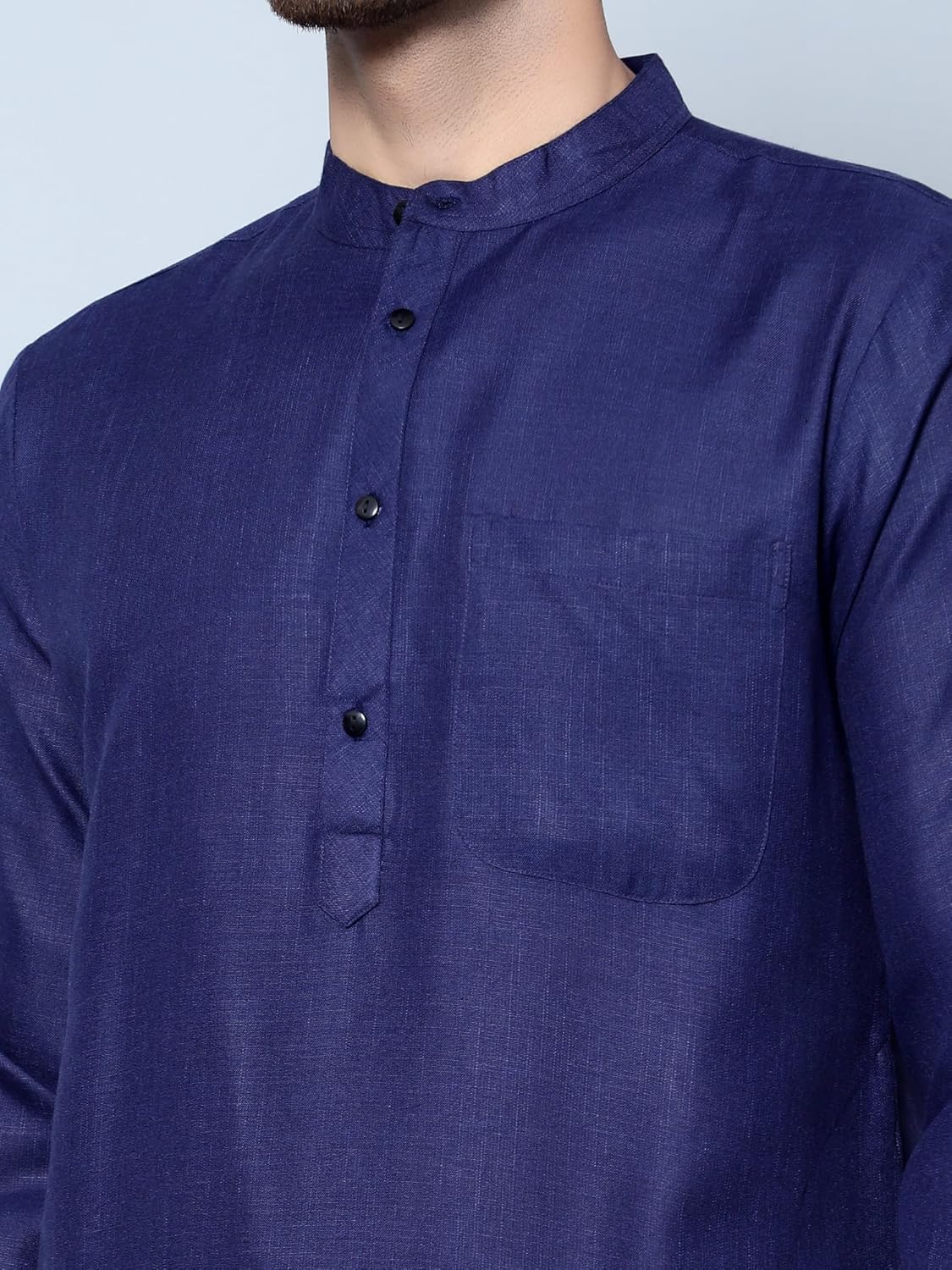 LATEST CHIKAN Men's Cotton Blend Solid Long Kurta