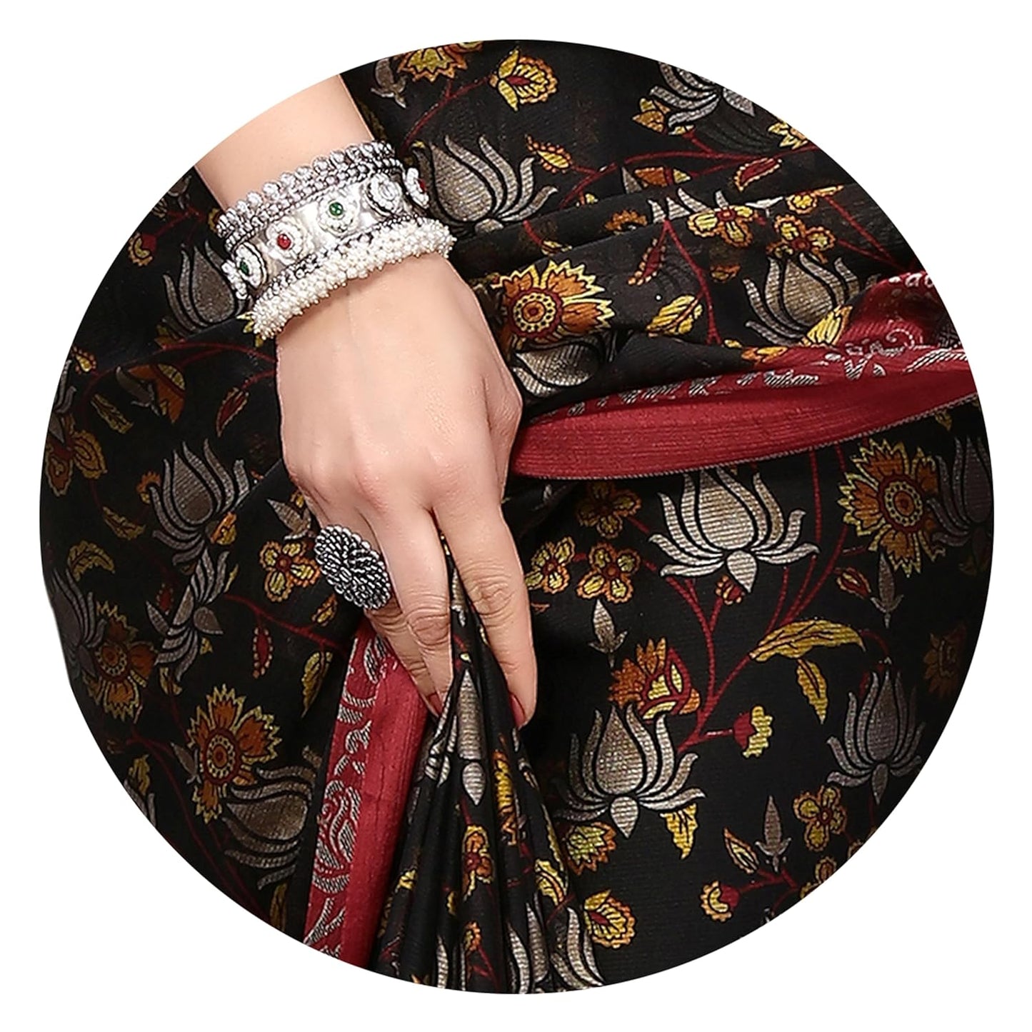 Women's Printed Saree with Blouse Piece