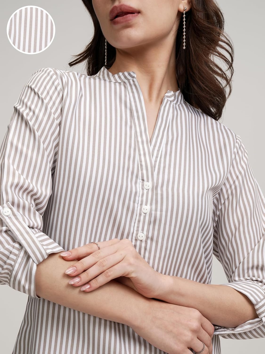 Tokyo Talkies Women's Colorful Striped Shirt-Style Top | Colorful Accents with A Relaxed Yet Structured Fit for A Fresh Look | Tops for Woman | Women Tops | Stylish Top