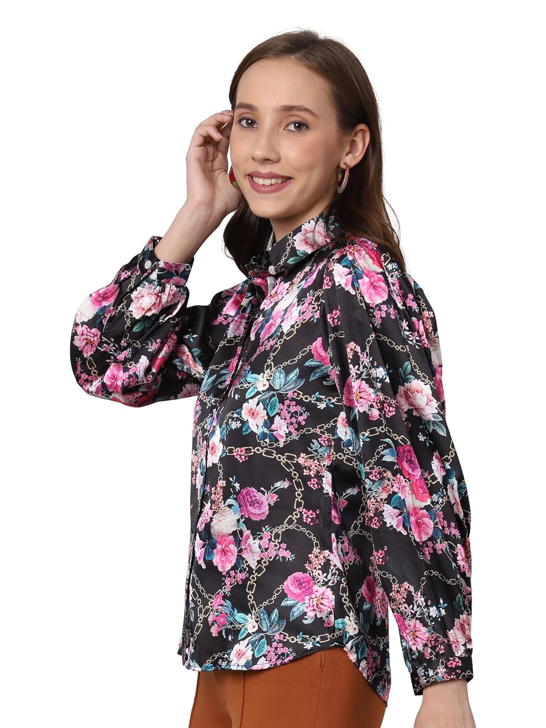 Urban Komfort Women's Abstract Print Full Sleeve Satin