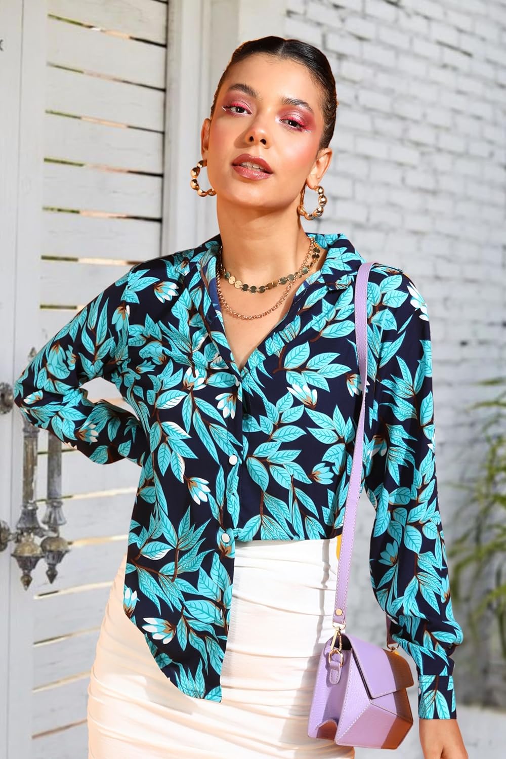 POPWINGS Printed Full-Sleeves Regular-Fit Polyester