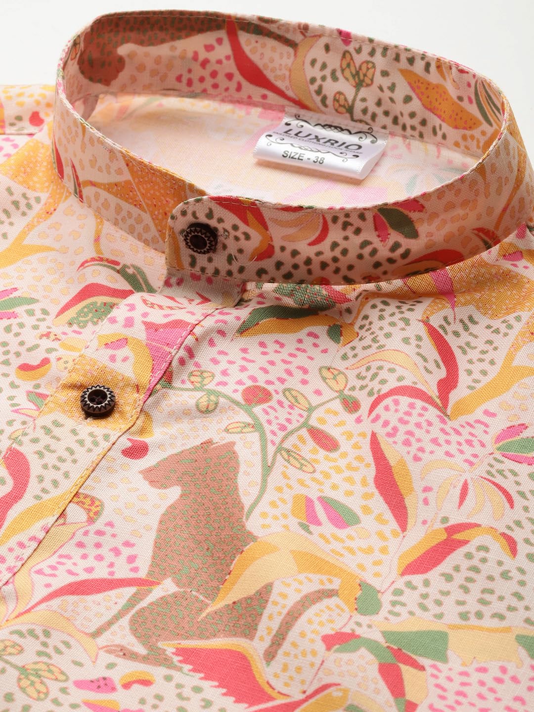 Luxrio Printed Kurta for Men Cotton Blend Linen