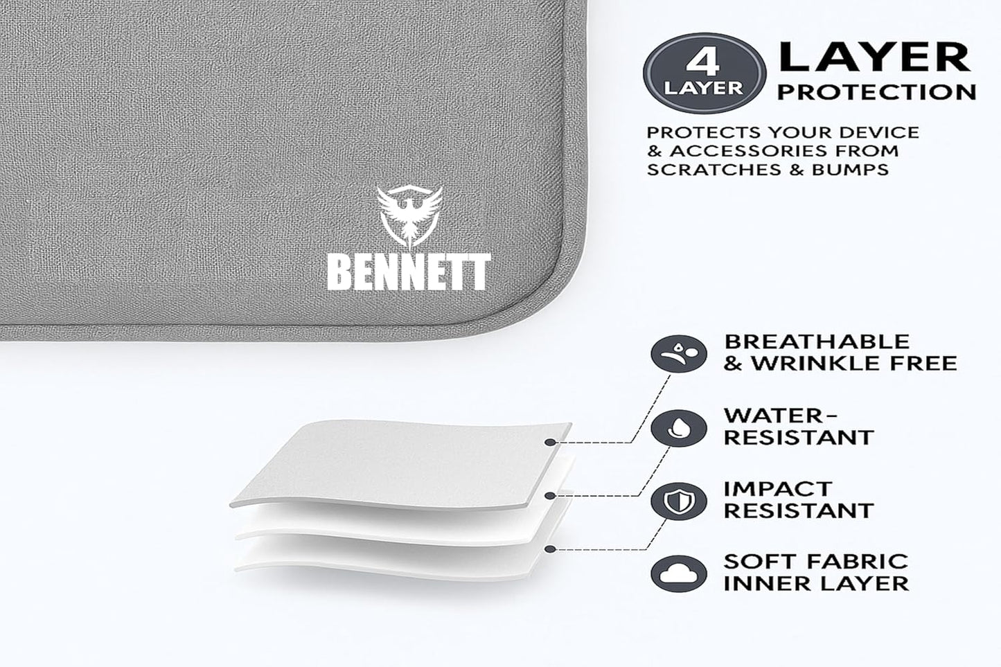 Bennet Nylon Drax Laptop Bag Sleeve Case Cover