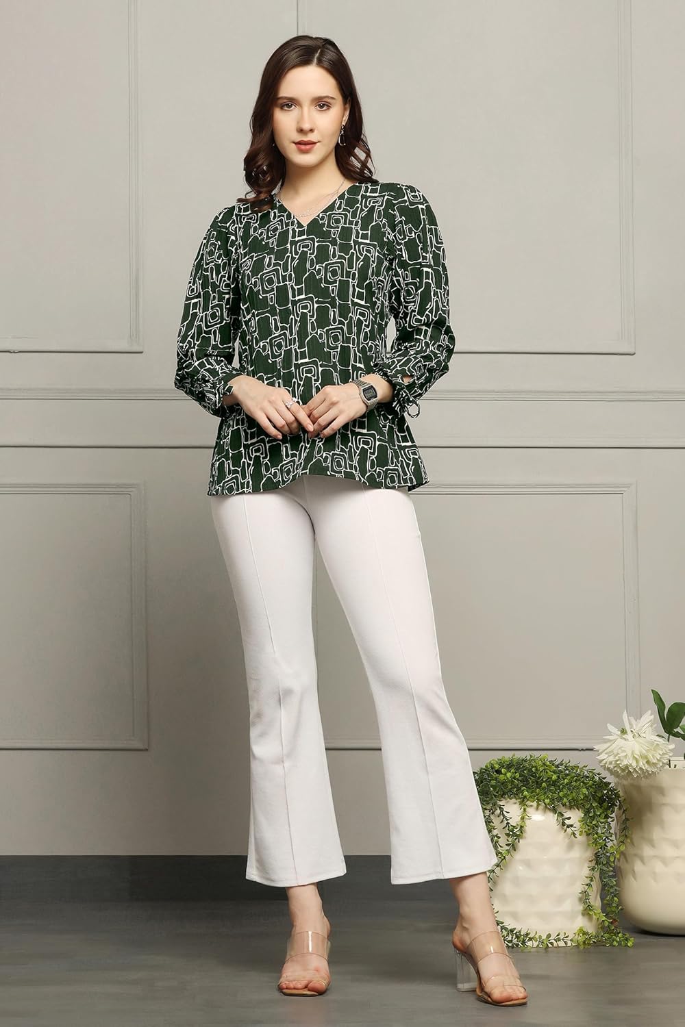 Fashion Dream Woman's Cotton Blend Abstract Printed Regular Fit Top - Casual Stylish Top for Women
