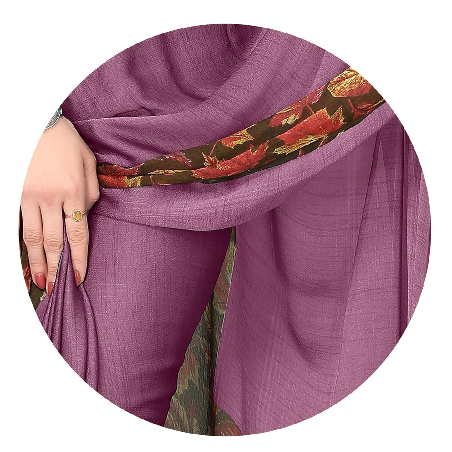 Chiffon Printed Women Saree with Blouse Piece