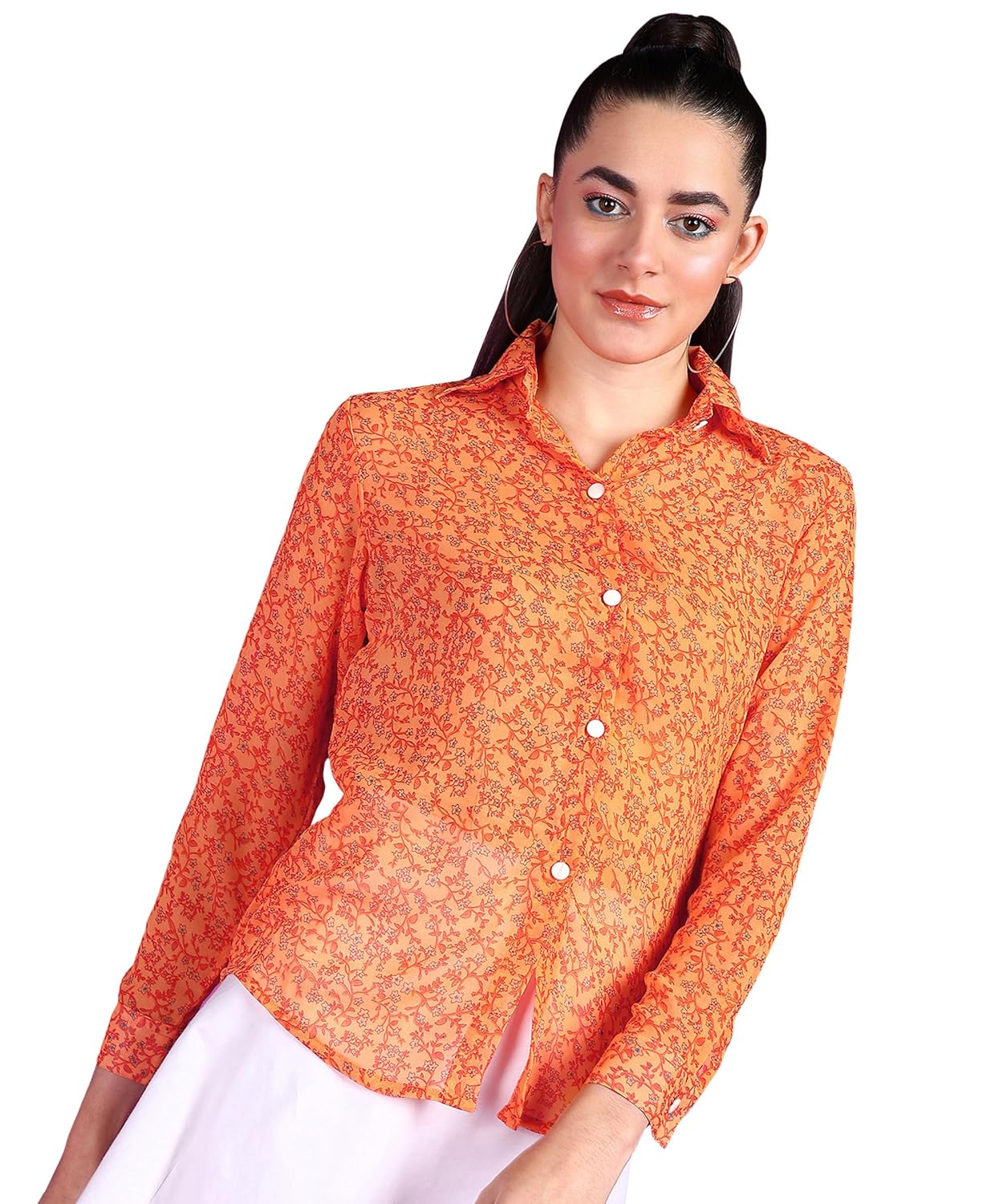 POPWINGS Printed Full-Sleeves Regular-Fit Polyester