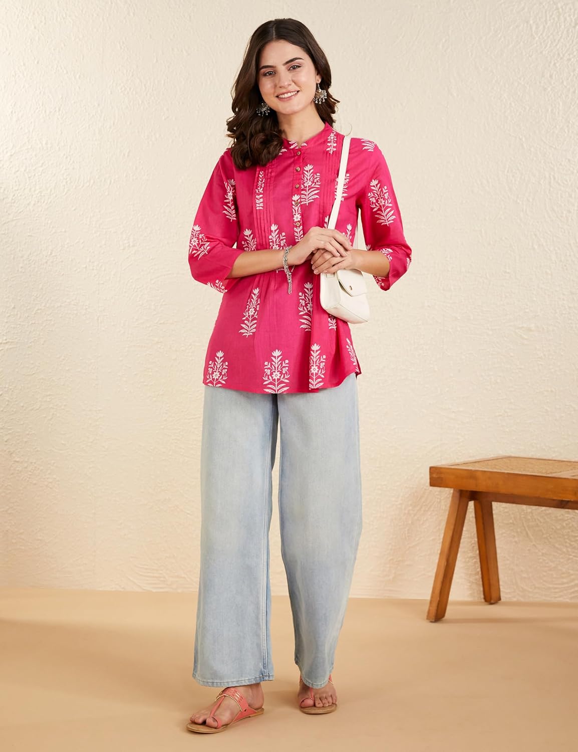 Myx Women's Cotton Printed A-line Short Kurti