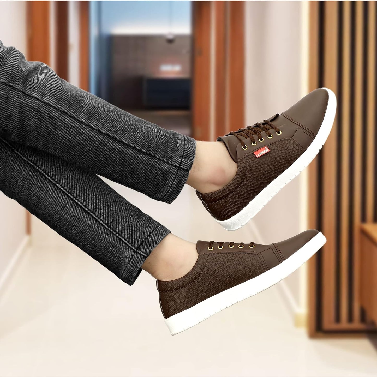 LE GREEM Men's Synthetic Leather Stylish Sneakers - alphahostel.in