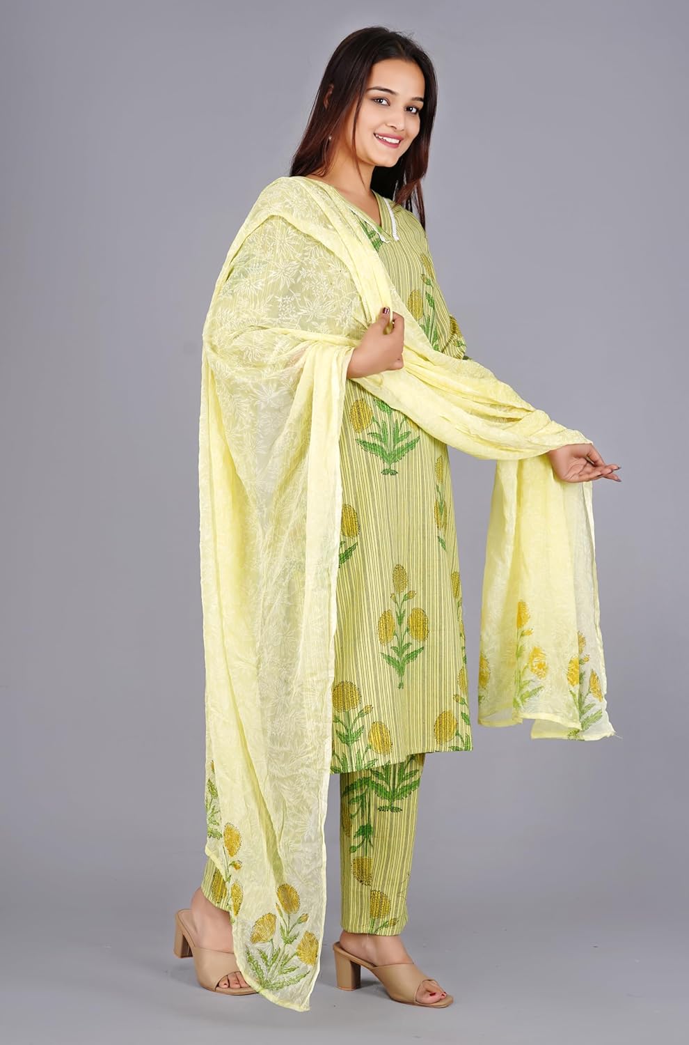 STYLISH TREND Cotton Floral Printed Kurta Set