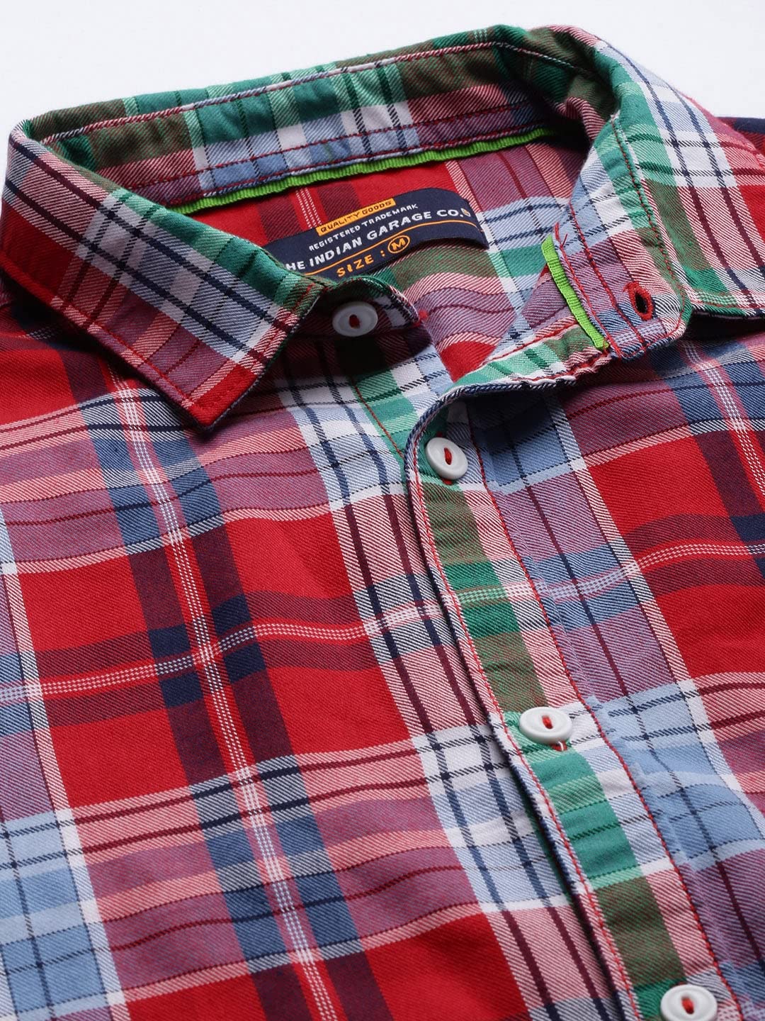 The Indian Garage Co Men's Cotton Slim Fit Checkered