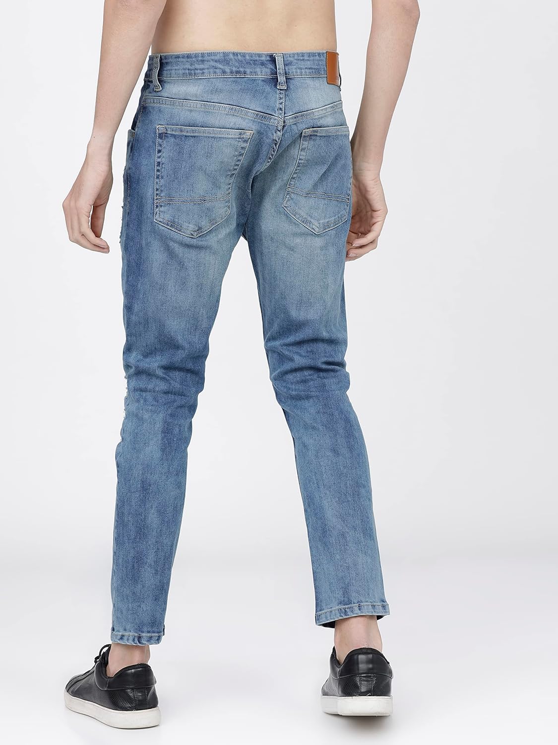 KETCH Men's Tapered Fit Mid Rise Jeans