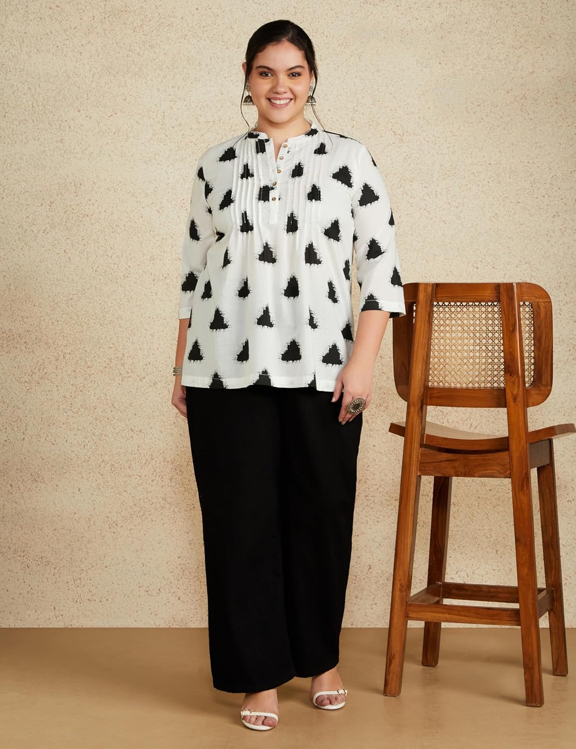 Myx Women's Cotton Printed A-line Short Kurti