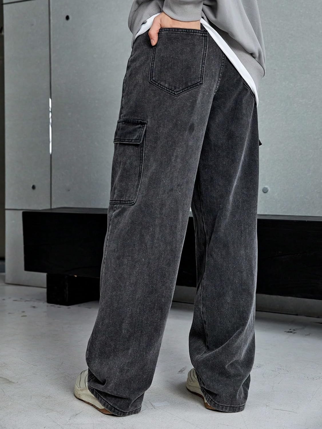 KOTTY Mens's Trendy Denim Cargo Jeans