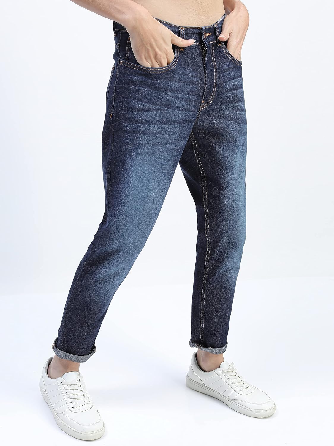 KETCH Men's Tapered Fit Mid Rise Jeans