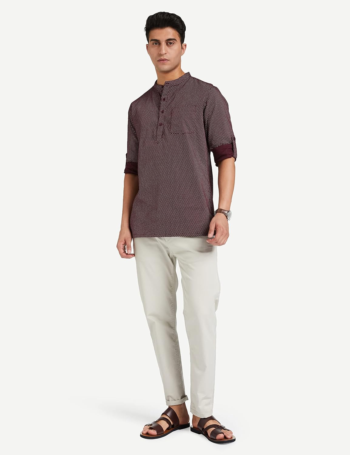 Symbol Men's Cotton Printed Short Kurta