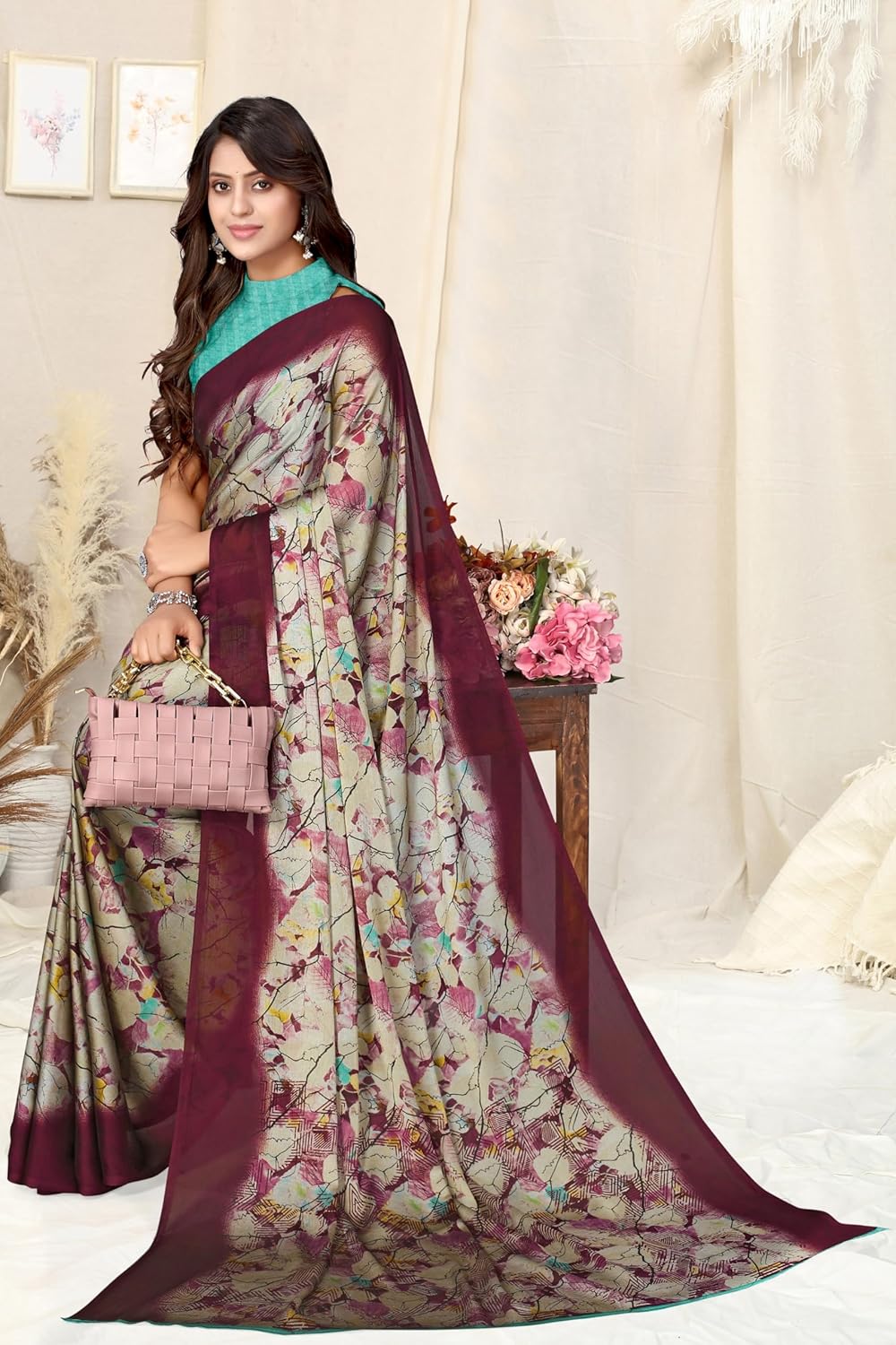 MIRCHI FASHION Women's Saree with Blouse Piece