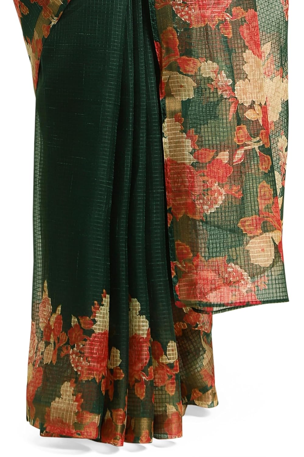 Women's Kota Floral Printed Saree with Blouse Piece