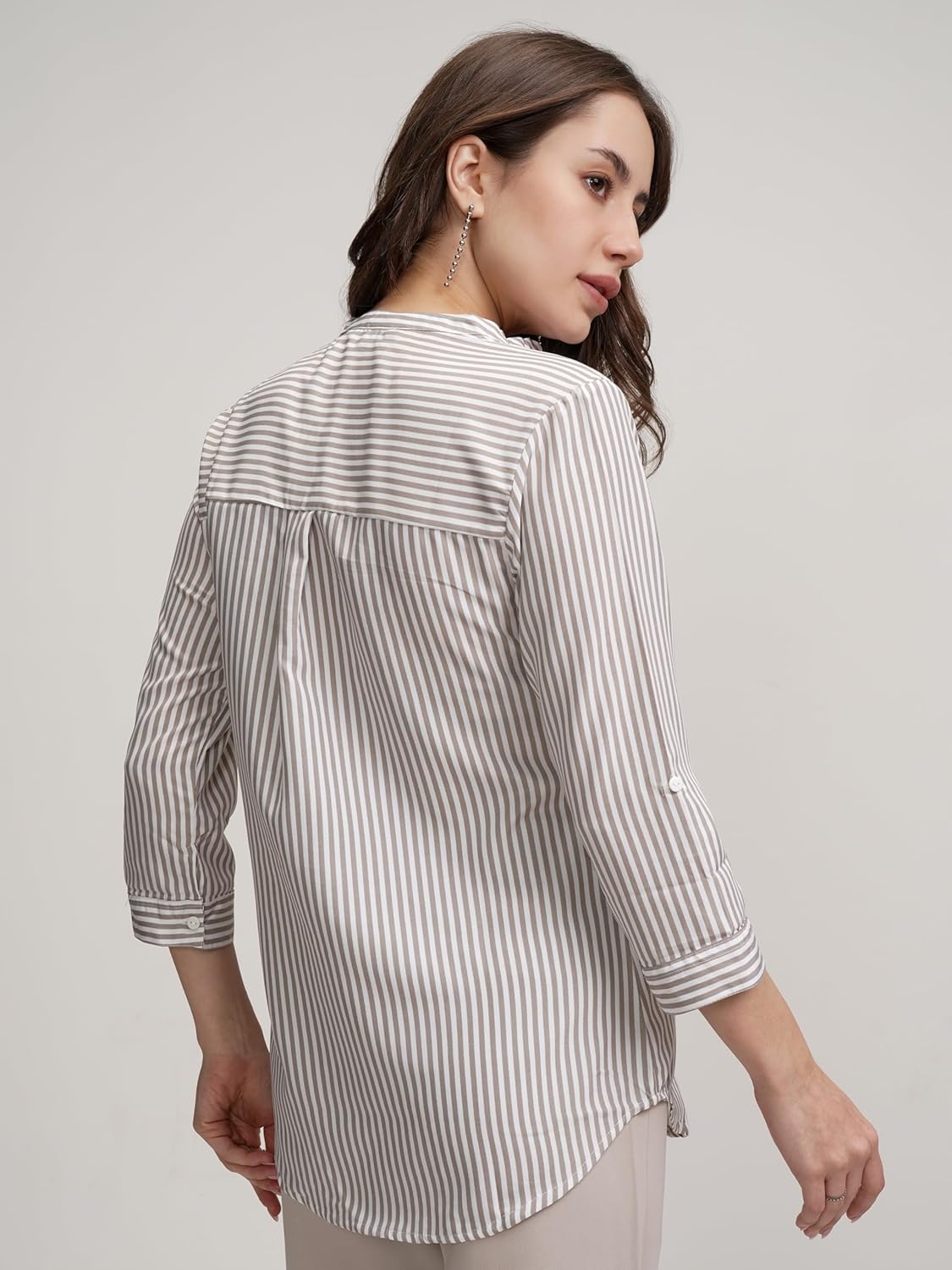 Tokyo Talkies Women's Colorful Striped Shirt-Style Top | Colorful Accents with A Relaxed Yet Structured Fit for A Fresh Look | Tops for Woman | Women Tops | Stylish Top