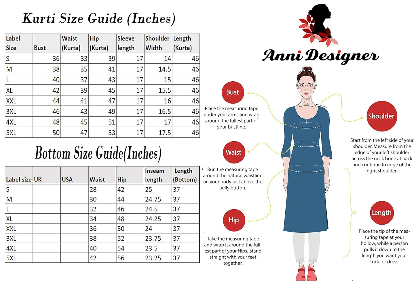 ANNI DESIGNER Women'S Cotton Blend Kurta With Pant