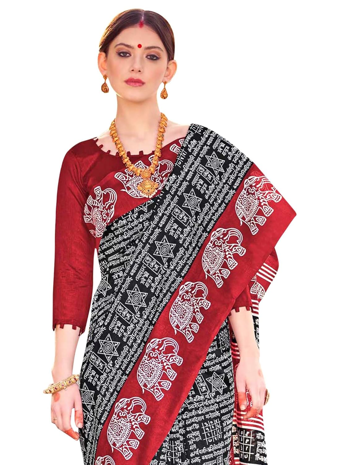 Women's Bhagalpuri Silk Ethnic Motif Printed Saree