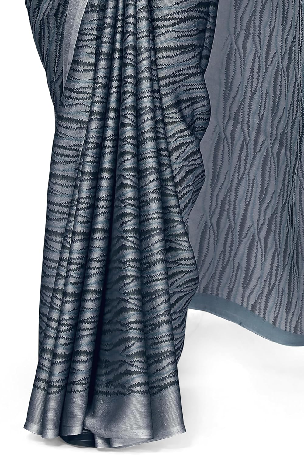 Women's Chiffon Block Printed Saree with Blouse Piece