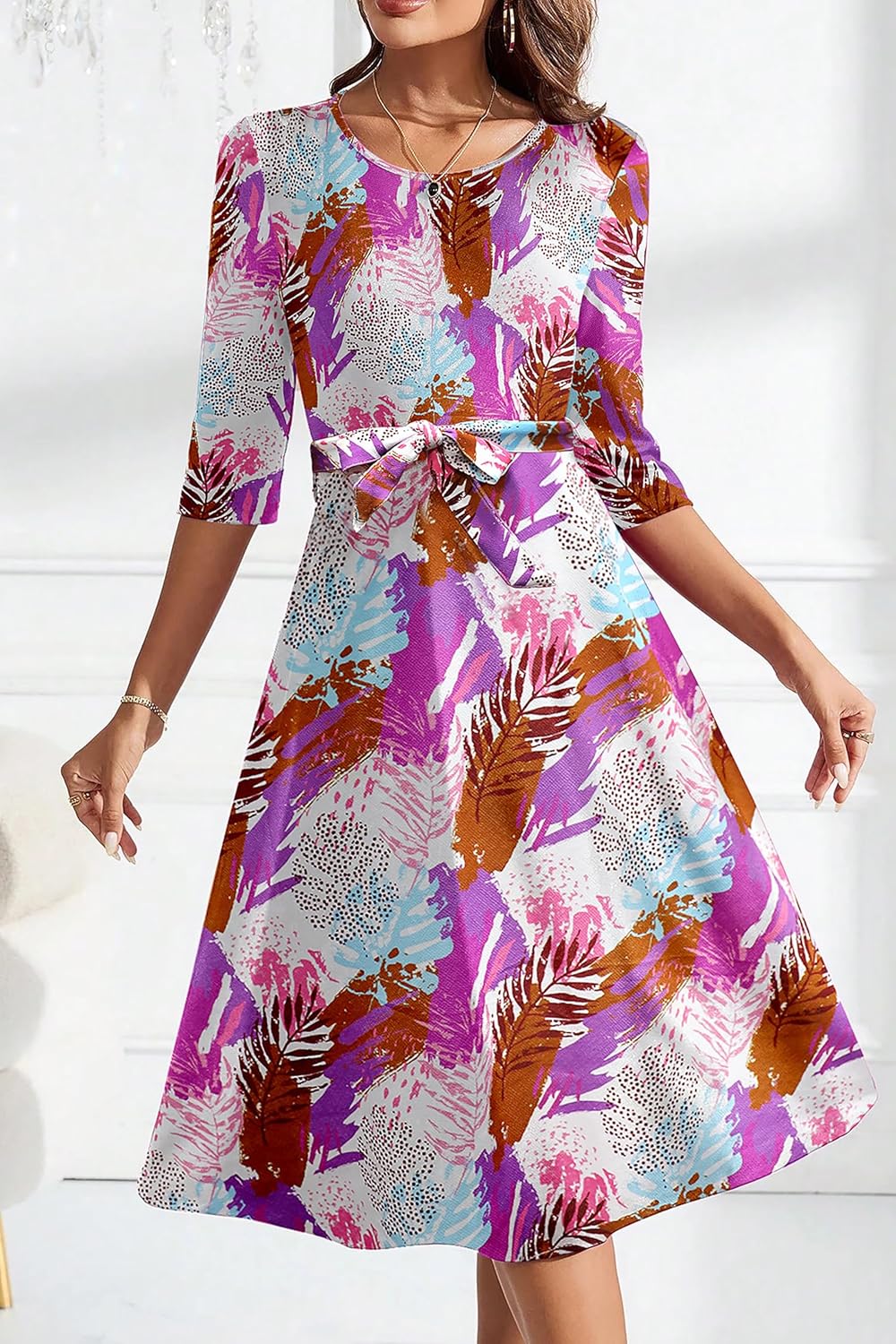Fashion Dream Womens Cotton Blend Printed Dress|Western Dress