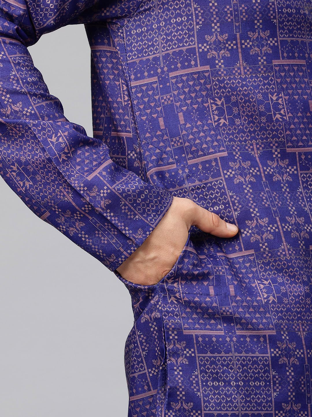 Luxrio Printed Kurta for Men Cotton Blend Linen