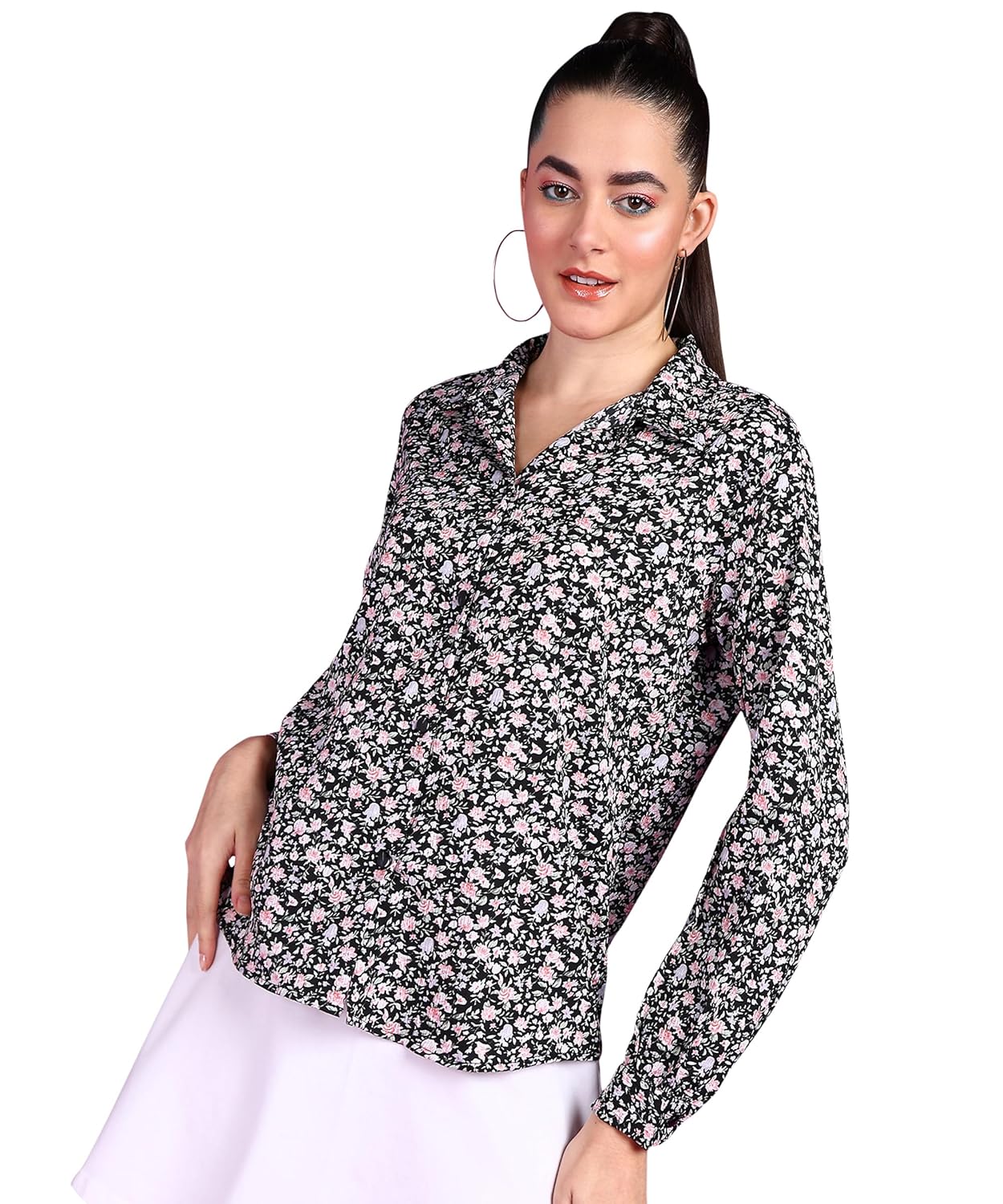 POPWINGS Printed Full-Sleeves Regular-Fit Polyester